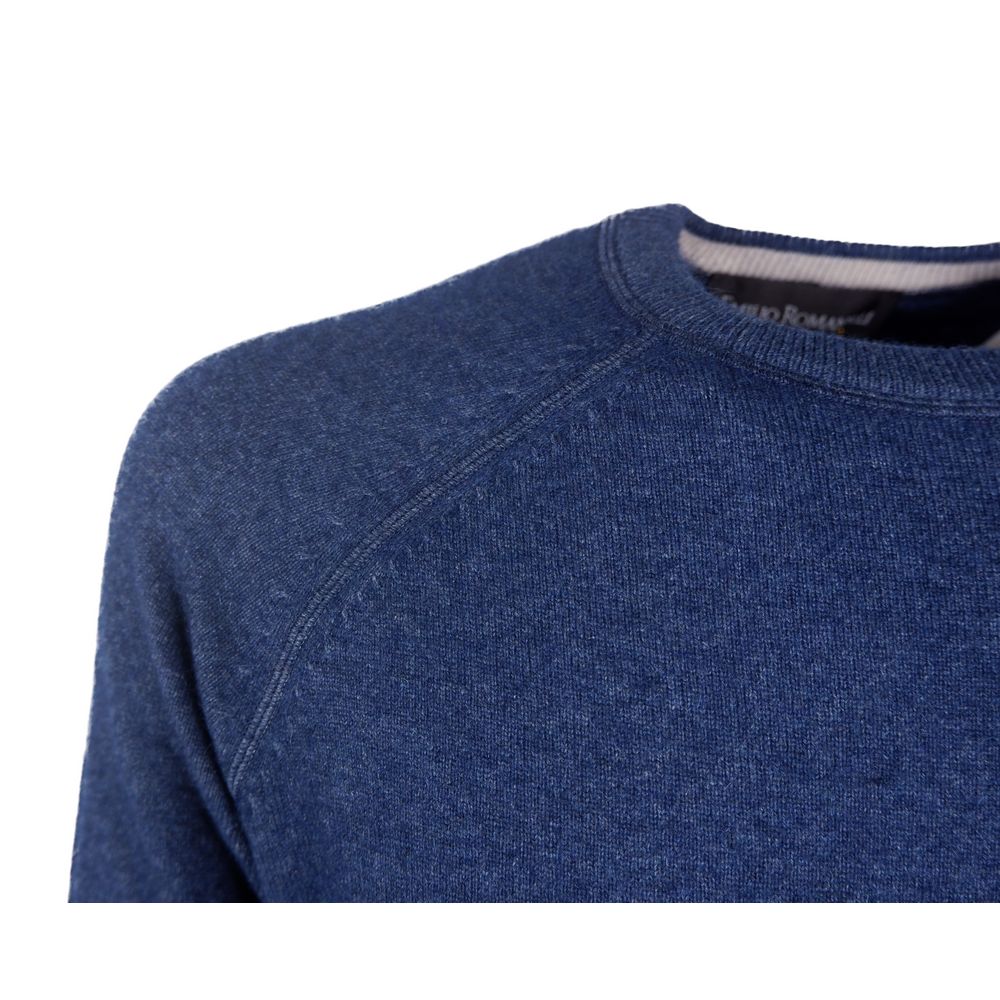 Emilio Romanelli Blue Cashmere Men Sweater $626.00 Emilio Romanelli Luzworld
