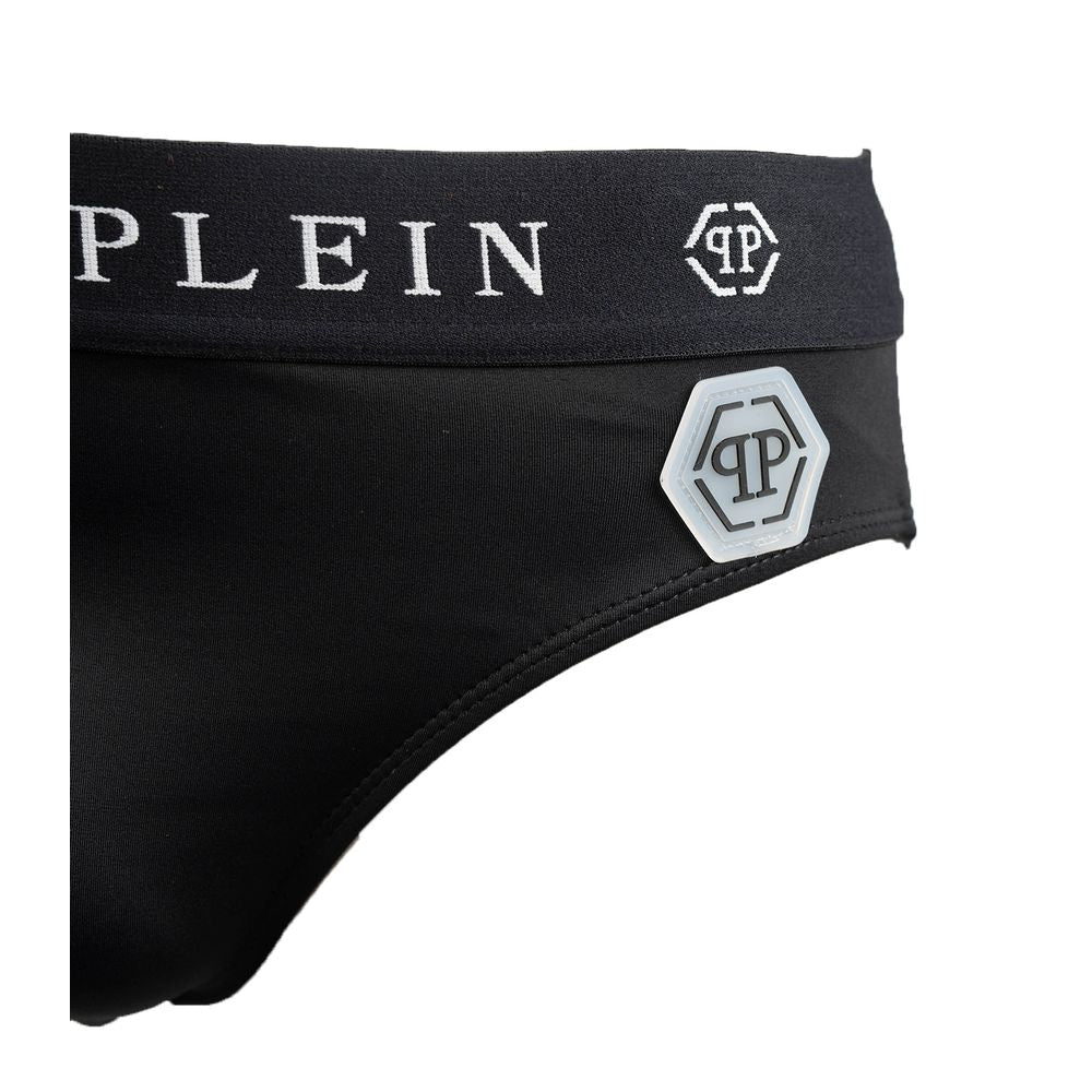 Philipp Plein Black Polyamide Men Swimwear $508.00 Philipp Plein Luzworld
