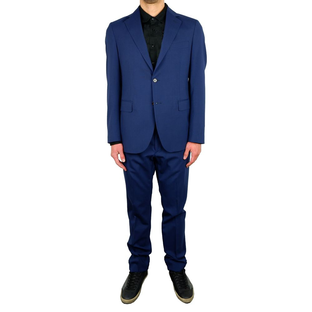 Aquascutum Blue Wool Men Suit $1819.00 Aquascutum Luzworld