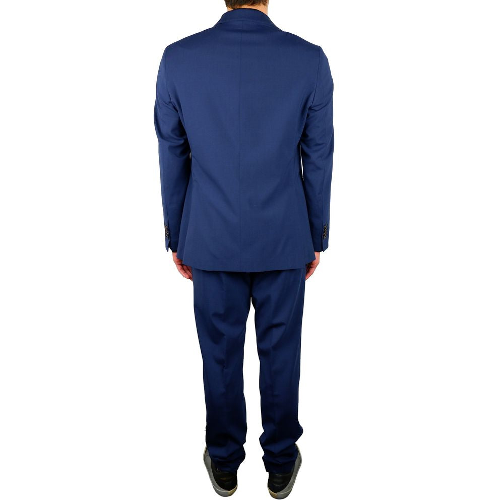Aquascutum Blue Wool Men Suit $1819.00 Aquascutum Luzworld