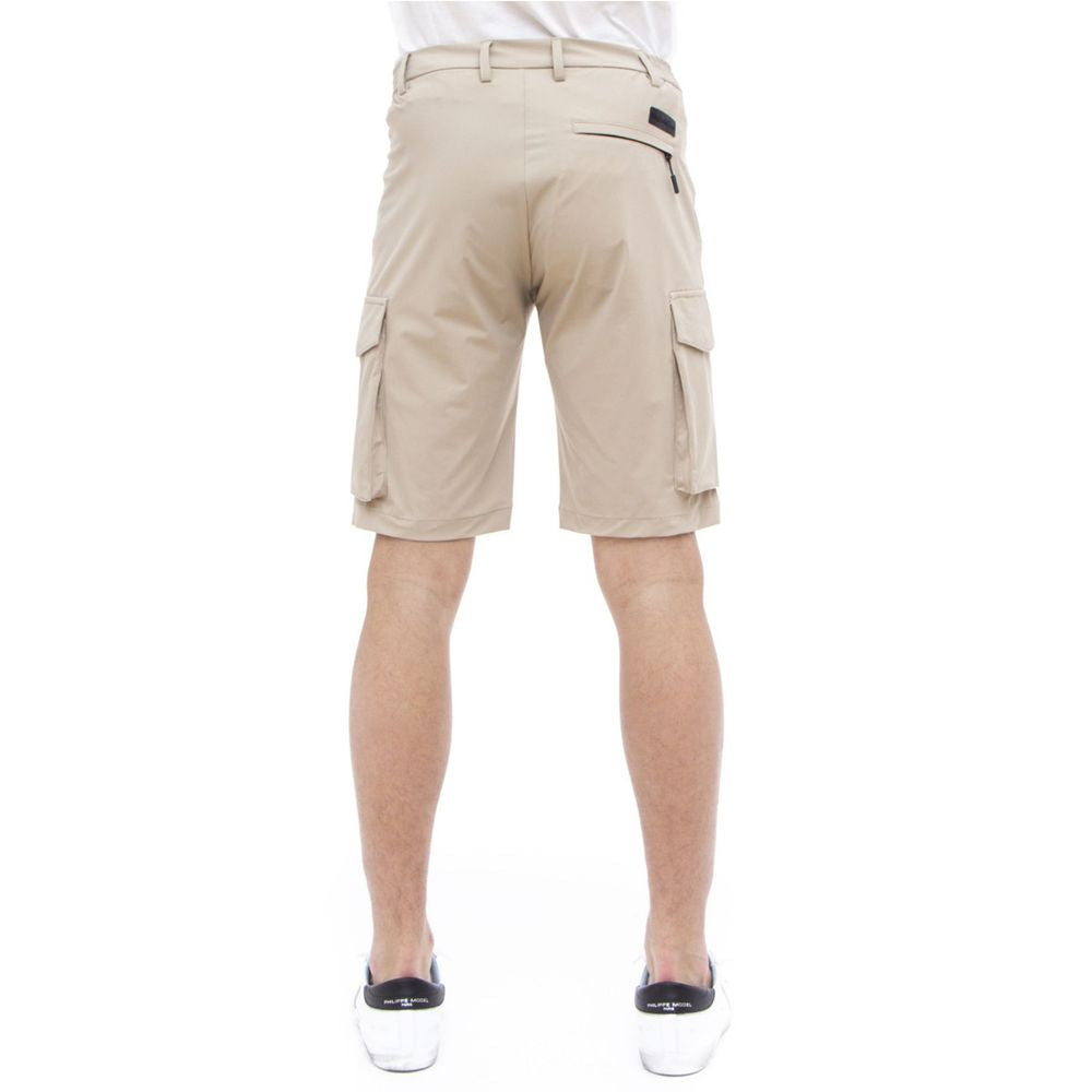 People Of Shibuya Beige Stretch Bermuda Cargo Shorts $251.00 People Of Shibuya Luzworld