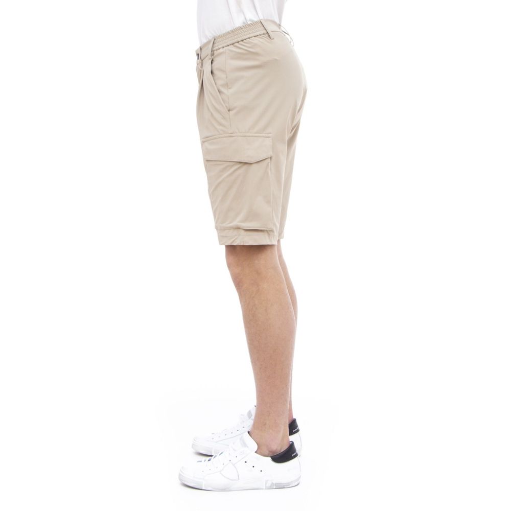 People Of Shibuya Beige Stretch Bermuda Cargo Shorts $251.00 People Of Shibuya Luzworld