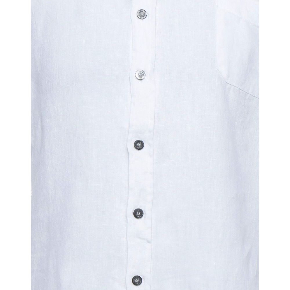 Alpha Studio Elegant White Linen Shirt for Men $242.00 Alpha Studio Luzworld