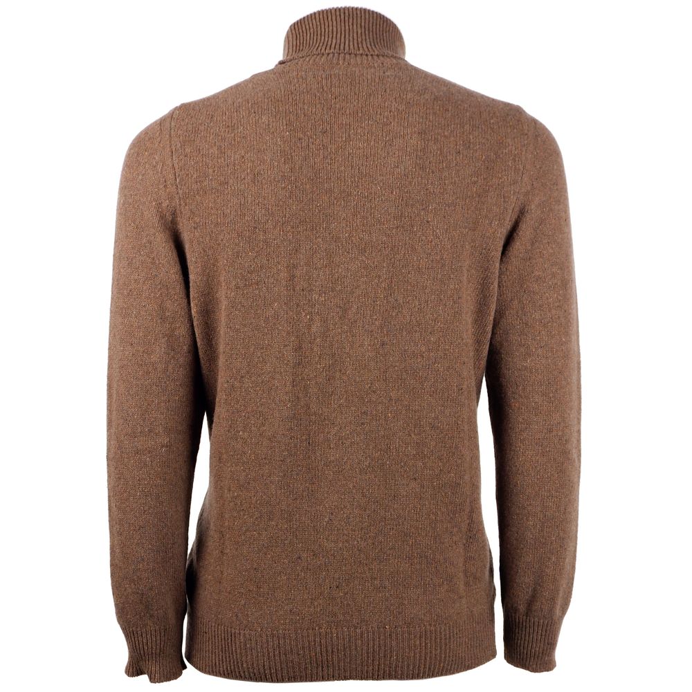 Emilio Romanelli Brown Cashmere Men Sweater $678.00 Emilio Romanelli Luzworld