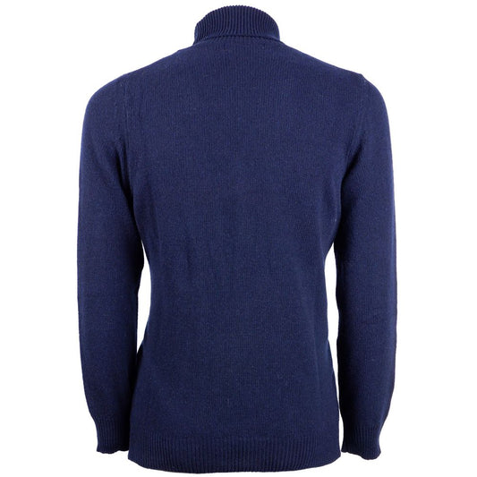 Emilio Romanelli Blue Cashmere Men Sweater $678.00 Emilio Romanelli Luzworld