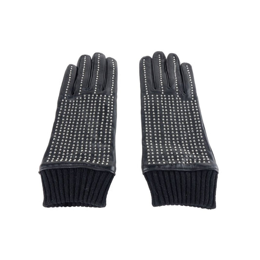 Cavalli Class Black Lambskin Men Glove $228.00 Cavalli Class Luzworld