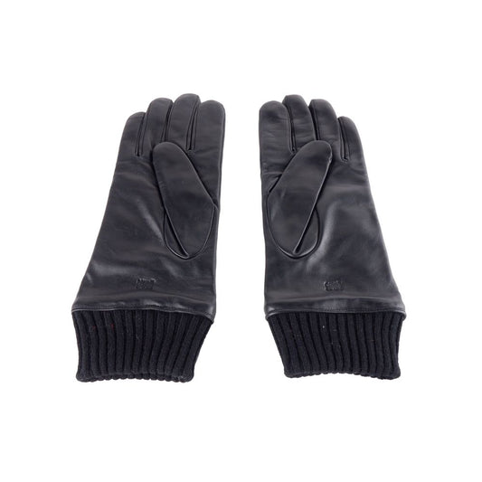 Cavalli Class Black Lambskin Men Glove $228.00 Cavalli Class Luzworld