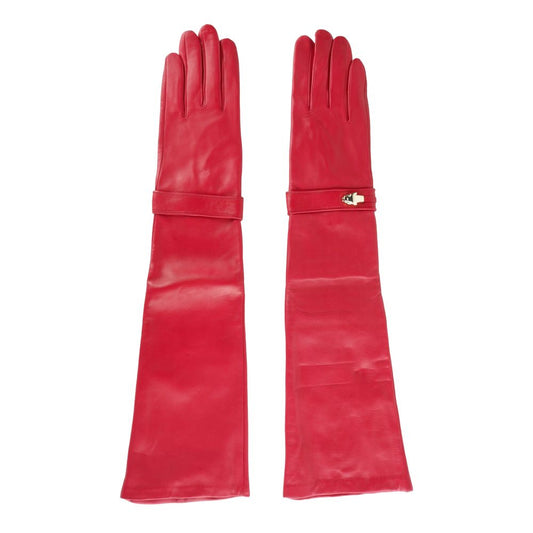 Cavalli Class Red Lambskin Women Glove $305.00 Cavalli Class Luzworld
