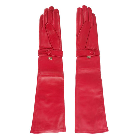 Cavalli Class Red Lambskin Women Glove $305.00 Cavalli Class Luzworld