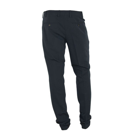 Made in Italy Black Polyester Men Pants $226.00 Made in Italy Luzworld