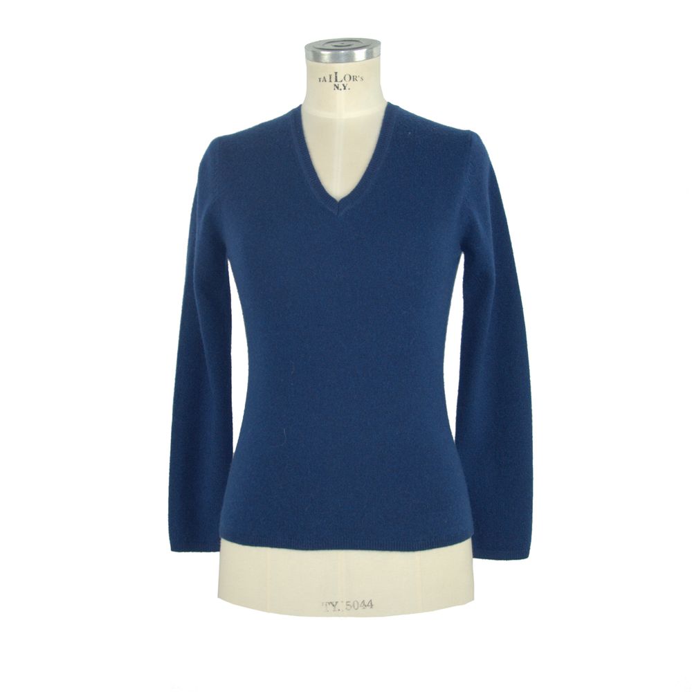 Emilio Romanelli Blue Cashmere Women Sweater $521.00 Emilio Romanelli Luzworld