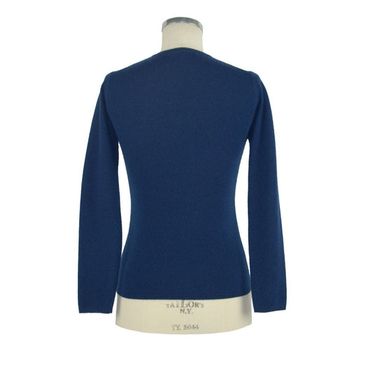 Emilio Romanelli Blue Cashmere Women Sweater $521.00 Emilio Romanelli Luzworld