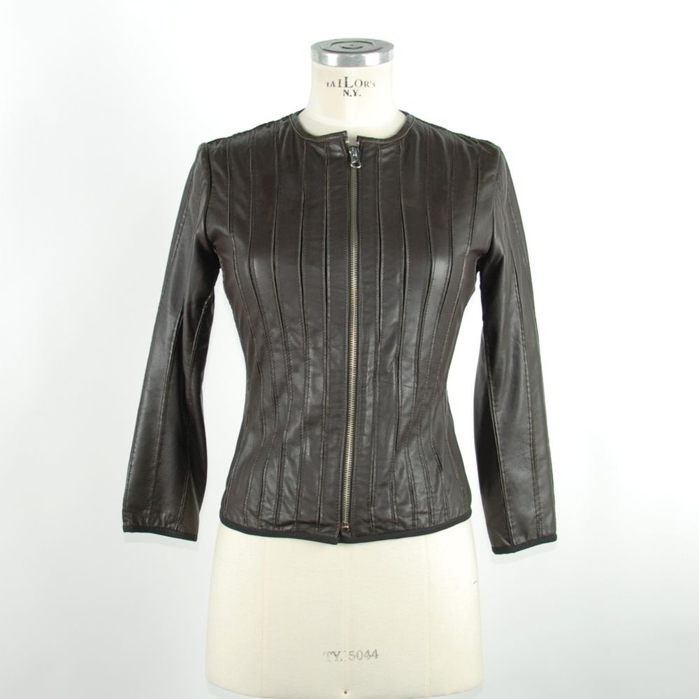 Emilio Romanelli Black Leather Women Jacket $950.00 Emilio Romanelli Luzworld