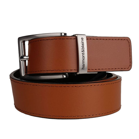 Harmont & Blaine Brown Calfskin Men Belt $160.00 Harmont & Blaine Luzworld