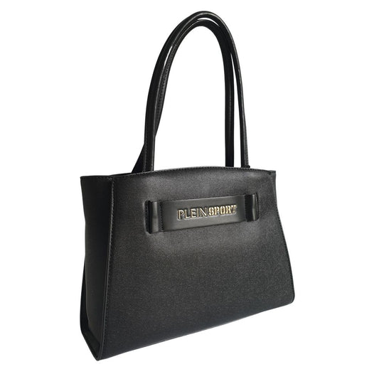 Plein Sport Sleek Black Three-Compartment Tote Bag $303.00 Plein Sport Luzworld