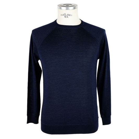 Emilio Romanelli Blue Cashmere Men Sweater $565.00 Emilio Romanelli Luzworld