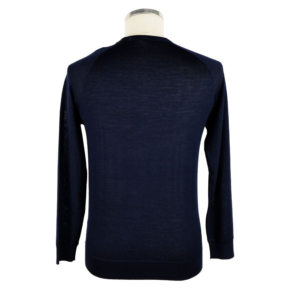 Emilio Romanelli Blue Cashmere Men Sweater $565.00 Emilio Romanelli Luzworld