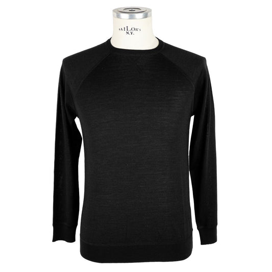 Emilio Romanelli Black Cashmere Men Sweater $565.00 Emilio Romanelli Luzworld