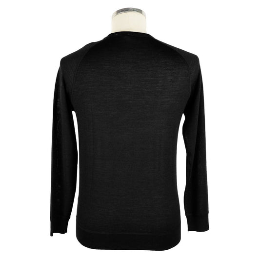 Emilio Romanelli Black Cashmere Men Sweater $565.00 Emilio Romanelli Luzworld