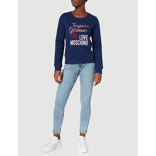 Love Moschino Blue Cotton Women Sweater $257.00 Love Moschino Luzworld
