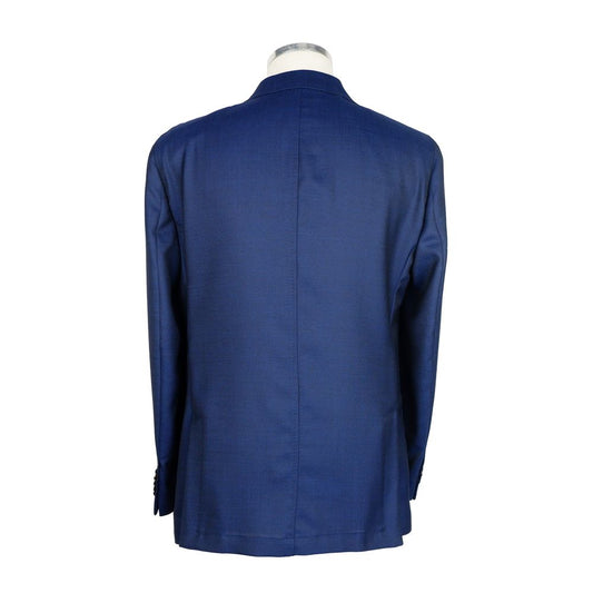Emilio Romanelli Blue Wool Men Blazer $712.00 Emilio Romanelli Luzworld