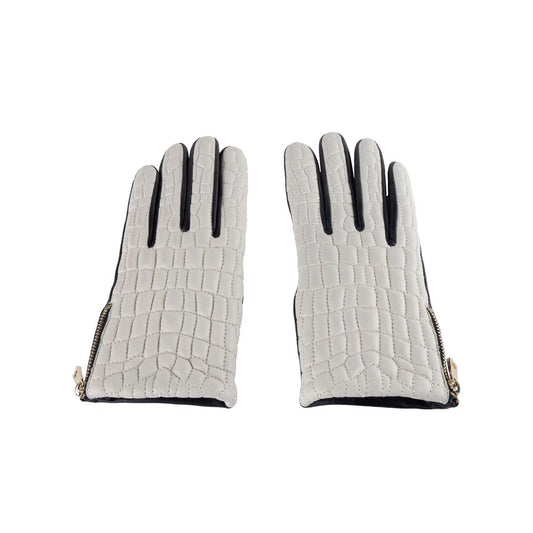 Cavalli Class Gray Lambskin Women Glove $196.00 Cavalli Class Luzworld