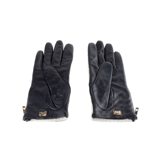 Cavalli Class Gray Lambskin Women Glove $196.00 Cavalli Class Luzworld