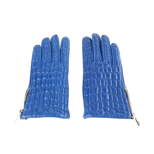 Cavalli Class Blue Lambskin Women Glove $196.00 Cavalli Class Luzworld