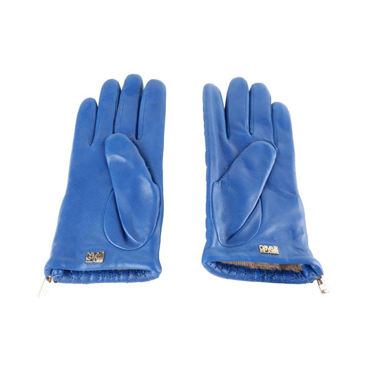 Cavalli Class Blue Lambskin Women Glove $196.00 Cavalli Class Luzworld
