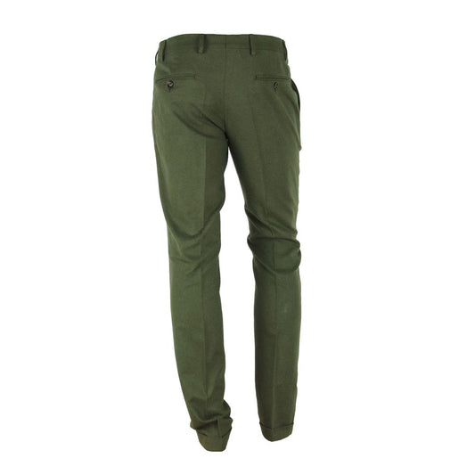Made in Italy Green Cotton Men Pant $226.00 Made in Italy Luzworld