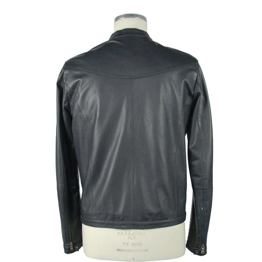 Emilio Romanelli Blue Leather Men's Jacket $990.00 Emilio Romanelli Luzworld