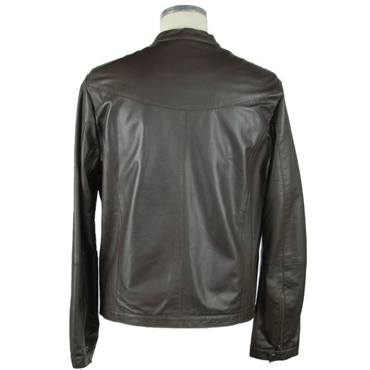 Emilio Romanelli Brown Leather Men's Jacket $990.00 Emilio Romanelli Luzworld