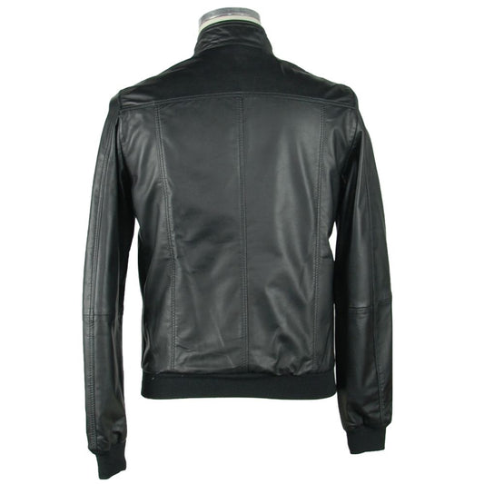 Emilio Romanelli Black Leather Men's Jacket $806.00 Emilio Romanelli Luzworld