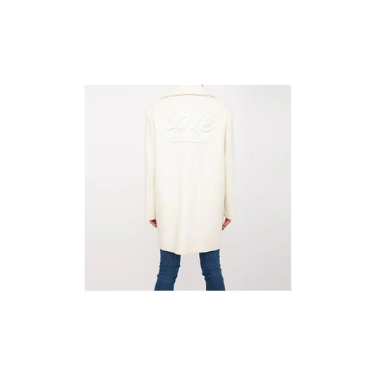 Love Moschino White Wool Women Coat $943.00 Love Moschino Luzworld