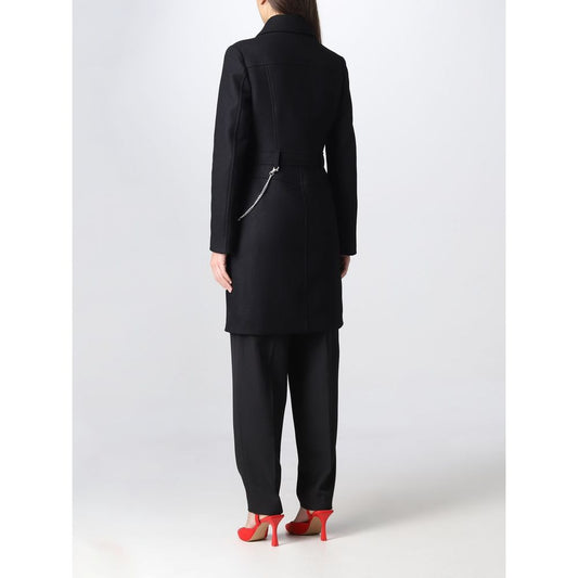Love Moschino Black Wool Women Coat $943.00 Love Moschino Luzworld