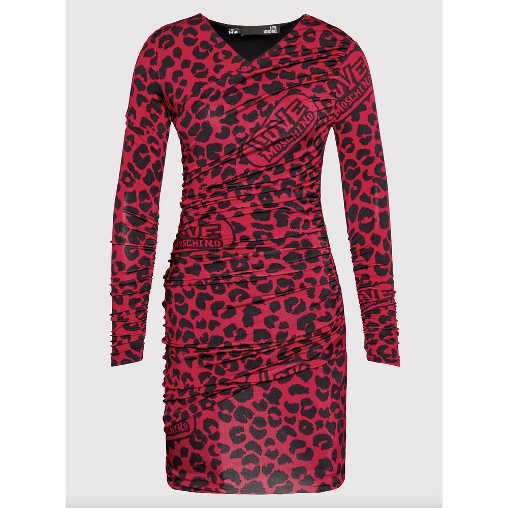 Love Moschino Chic Leopard Texture Dress in Pink and Black $610.00 Love Moschino Luzworld