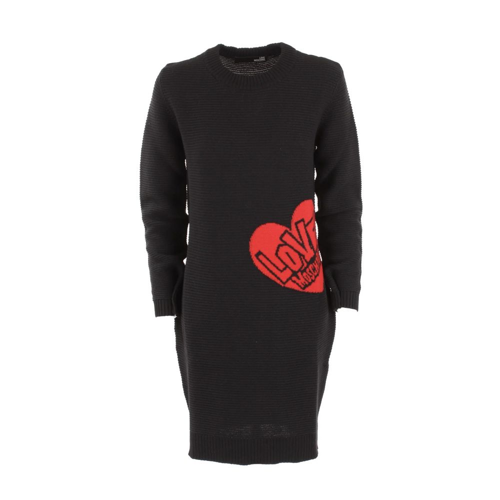 Love Moschino Chic Heart Pattern Knit Wool-Blend Dress $645.00 Love Moschino Luzworld