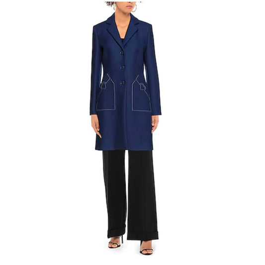 Love Moschino Blue Wool Women Coat $950.00 Love Moschino Luzworld