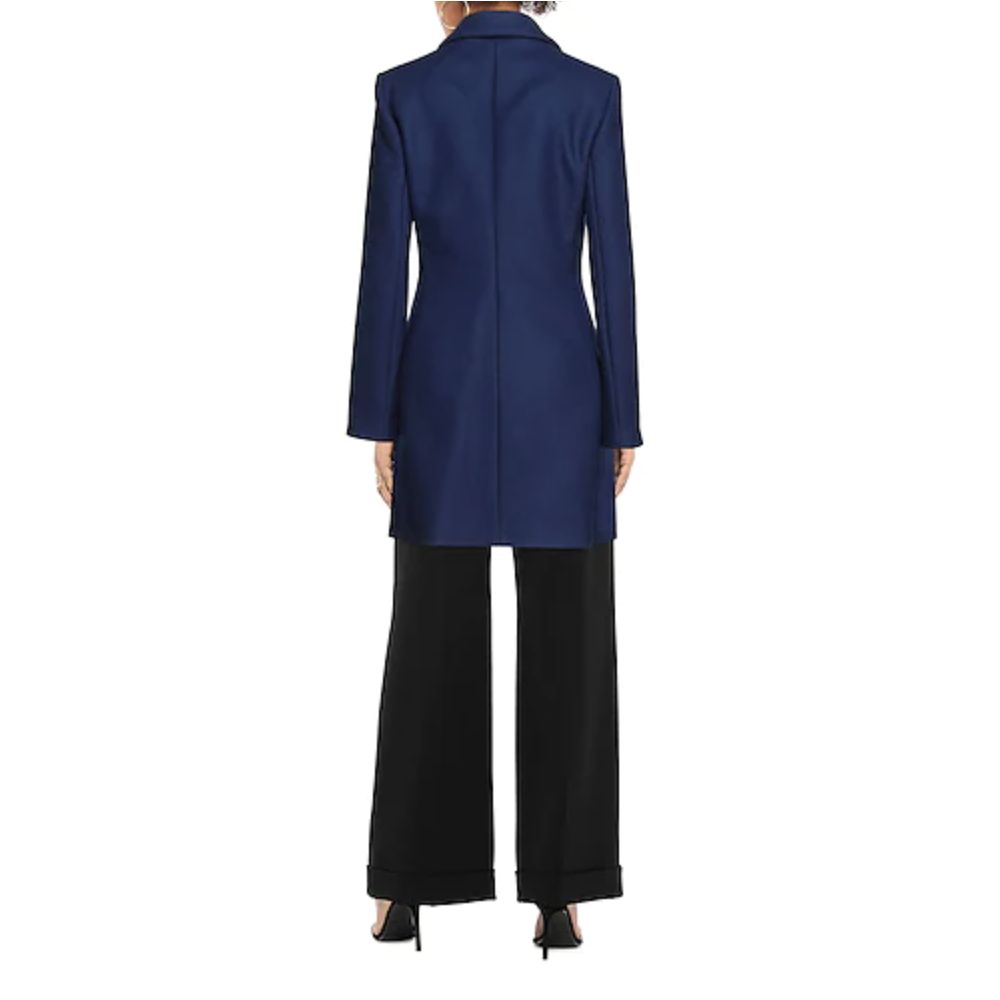 Love Moschino Blue Wool Women Coat $950.00 Love Moschino Luzworld