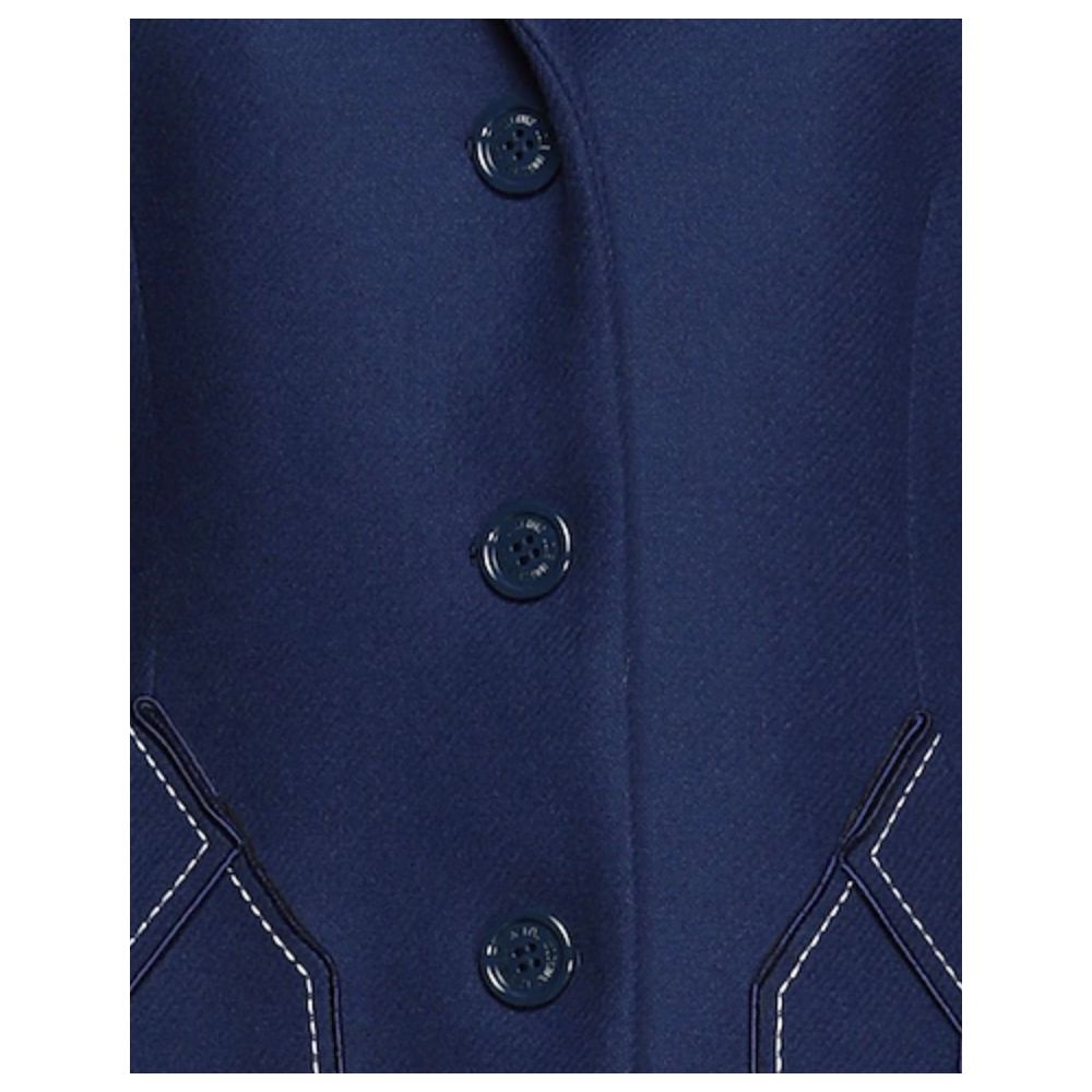 Love Moschino Blue Wool Women Coat $950.00 Love Moschino Luzworld