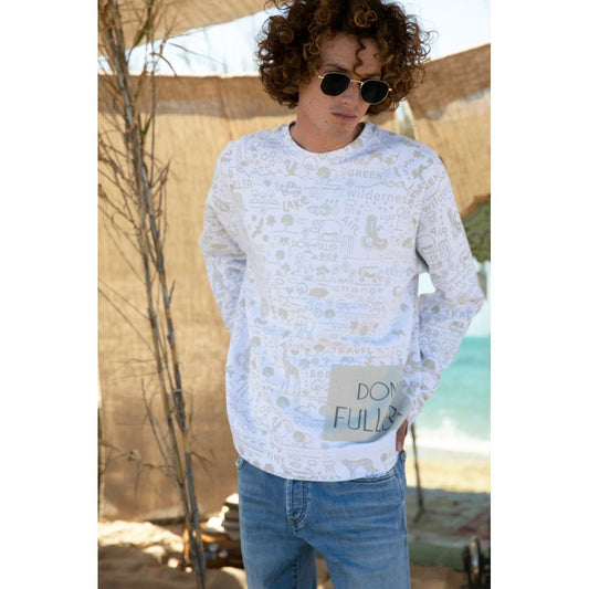 Don The Fuller White Cotton Men Sweater $727.00 Don The Fuller Luzworld