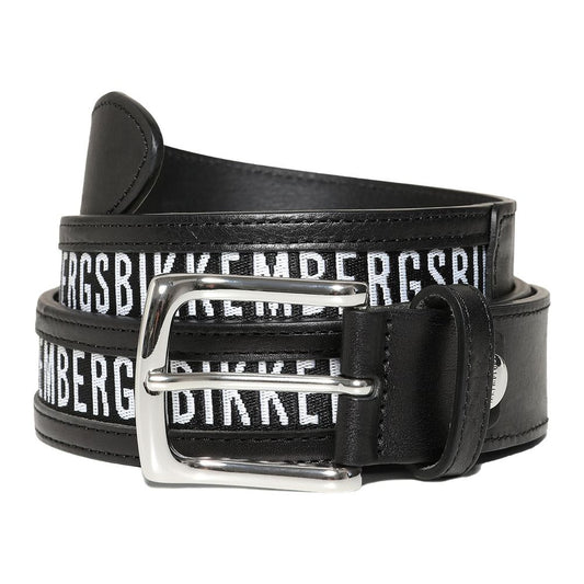 Bikkembergs Black Calfskin Men Belt $200.00 Bikkembergs Luzworld