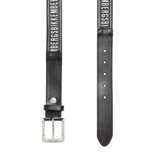 Bikkembergs Black Calfskin Men Belt $200.00 Bikkembergs Luzworld