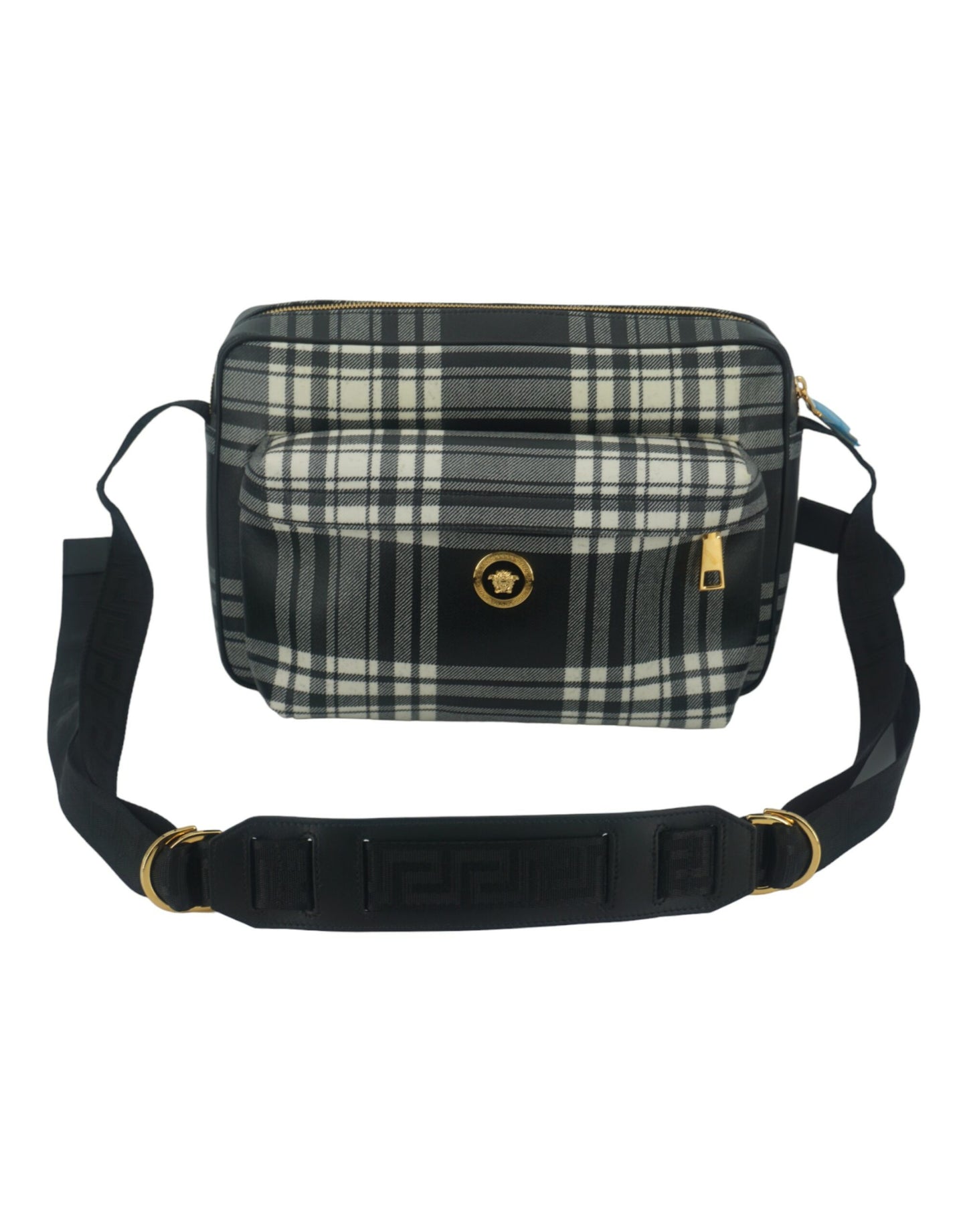 Versace Elegant Grey Leather Crossbody Bag $2548.00 Versace Luzworld