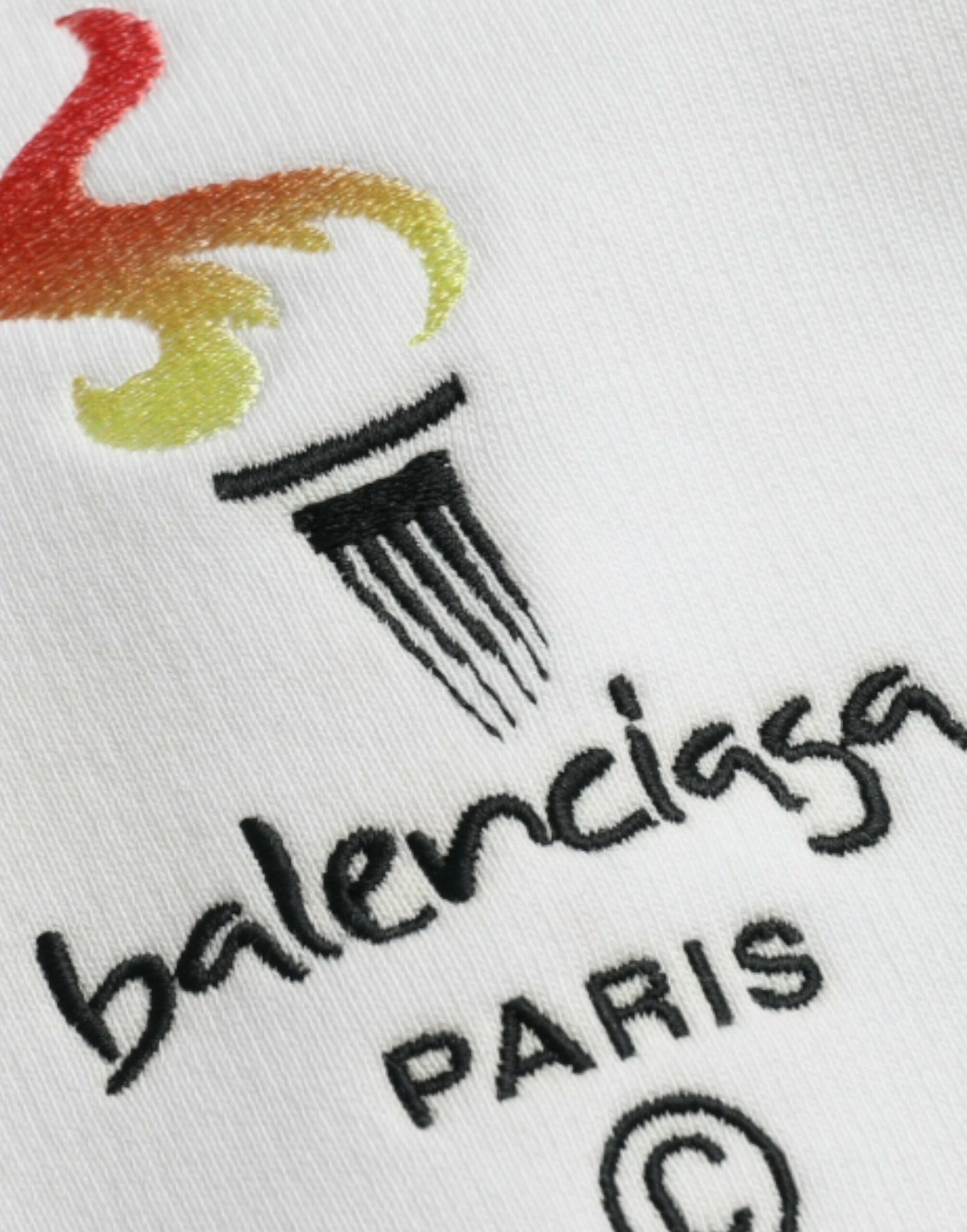 Balenciaga White Cotton Logo Hooded Pullover Sweatshirt Sweater $1728.00 Balenciaga Luzworld