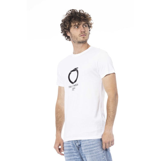 Trussardi Beachwear White Cotton T-Shirt $144.00 Trussardi Beachwear Luzworld