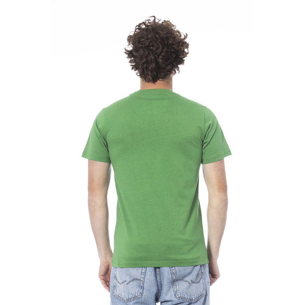 Cavalli Class Green Cotton Men T-Shirt $163.00 Cavalli Class Luzworld