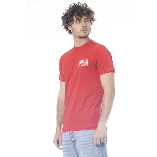 Cavalli Class Red Cotton Men T-Shirt $163.00 Cavalli Class Luzworld