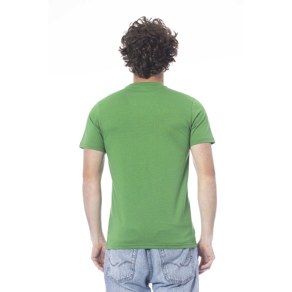 Cavalli Class Green Cotton Men T-Shirt $163.00 Cavalli Class Luzworld