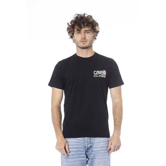 Cavalli Class Black Cotton Men T-Shirt $163.00 Cavalli Class Luzworld